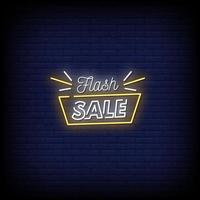 Flash Sale Neon Signs Style Text Vector