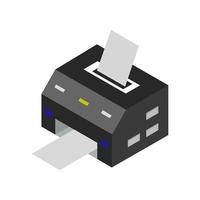 Isometric Printer On White Background vector