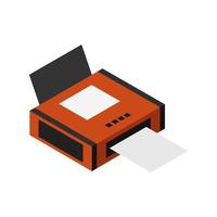 Isometric Printer On White Background vector