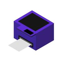 Isometric Printer On White Background vector