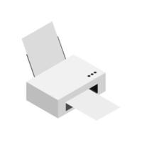 Isometric Printer On White Background vector