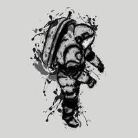 Grunge astronaut illustration vector