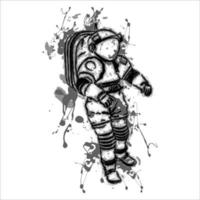 Grunge astronaut illustration vector