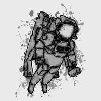 Grunge astronaut illustration vector