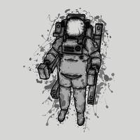 Grunge astronaut illustration vector