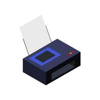 Isometric Printer On White Background vector