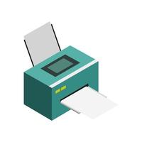 Isometric Printer On White Background vector