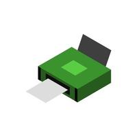 Isometric Printer On White Background vector