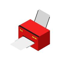 Isometric Printer On White Background vector