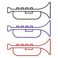 Trumpet Set On White Background vector