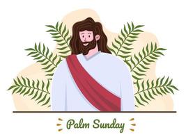 Christian religion holiday Palm Sunday holiday illustration. Greeting happy Palm Sunday. Can be used for greeting card, banner, invitation, poster, flyer, presentation, animation, etc. vector