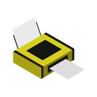 Isometric Printer On White Background vector