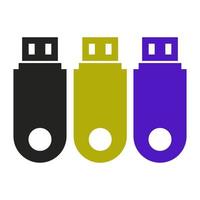 Usb Drive Set On White Background vector