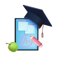 Online exam, internet test education e-learning vector concept