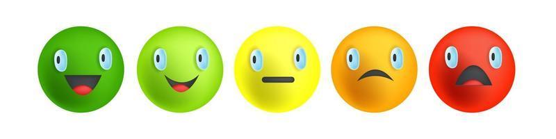 Feedback bar, customer satisfaction survey, vector color smile set