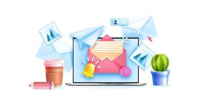 Subscribe newsletter 3D vector concept