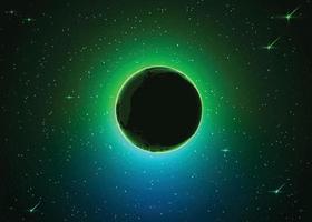 Space  Green glowing background vector