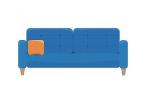Ilustración de un sofá azul de estilo escandinavo. vector