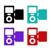 Set Of Camcorders On White Background vector