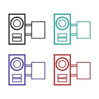 Set Of Camcorders On White Background vector