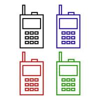 Set Of Walkie Talkie On White Background vector