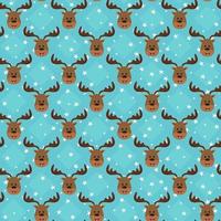 Seamless funny pattern with head of deer on stars background. vector