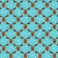 Seamless funny pattern with head of deer on stars background. vector