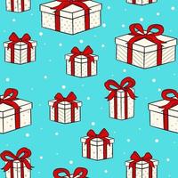 Christmas design with gift boxes with red bow. Print for wrapping paper and holiday design elements. vector