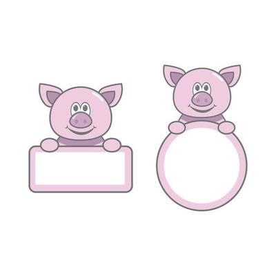 Empty pig frame for photo of child