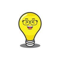 vector animation icon lamp cartoon with close eyes
