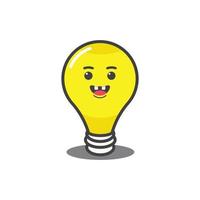 vector animation icon lamp cartoon  with rabbit teeth