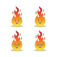 fire flame on faces vector image
