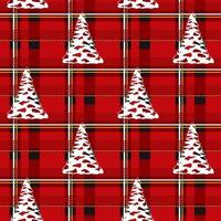 Tree on background Christmas cell. Seamless Christmas pattern. vector