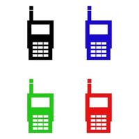 Set Of Walkie Talkie On White Background vector