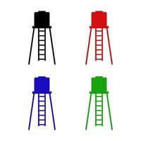 Set Of Water Tower On White Background vector