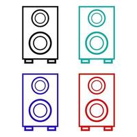 Set Of Woofer On White Background vector