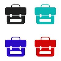 School Backpack Set On White Background vector