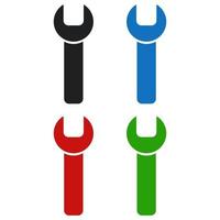Set Of Wrench On White Background vector