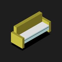 Isometric Sofa On Black Background vector