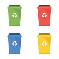 Set of recycle bin icons vector