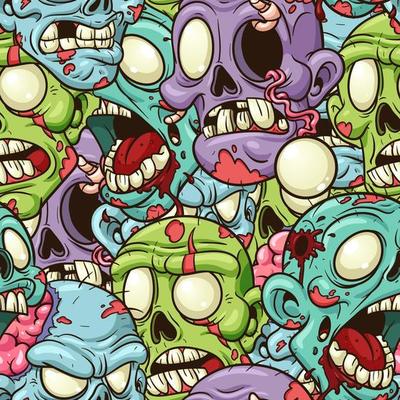 Cartoon zombie pattern