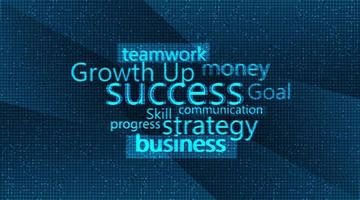 Digital Text Plan Business, Successful and strategy with arrow symbol on blue background, Team Work concept vector