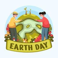 Earth Day Concept with Organic Style vector