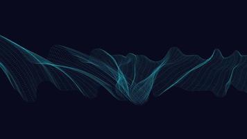 Neon Digital Sound Wave on Dark Blue Background vector