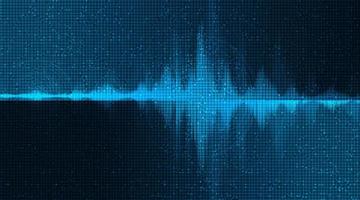 Digital Sound Wave Low and Hight richter scale on Blue Background vector