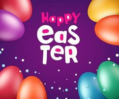 Happy Easter greeting card. Vector illustration with holiday elements