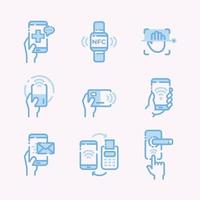 Set of Supporting Contactless Technology Icon vector