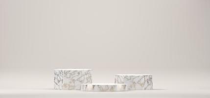 Marble stage podium platform for product, 3D render photo