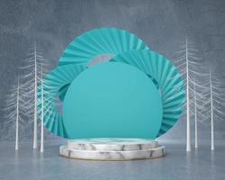Abstract backdrop podium for product display showcase, 3d background rendering photo
