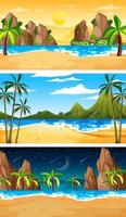 Set of different forest horizontal scenes in different times vector